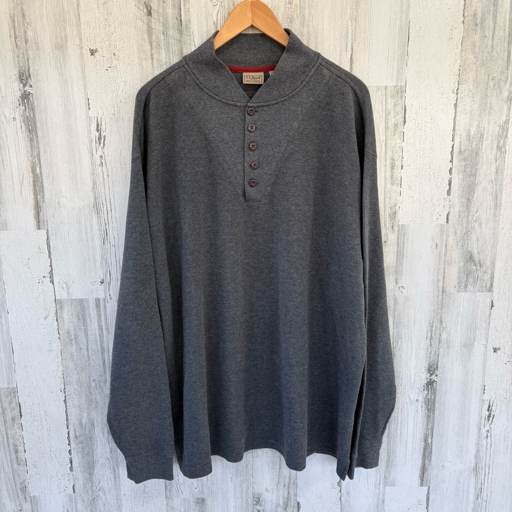 L.L. Bean Men’s Size XXL Tall 5 Button Pullover Sweater In Dark Gray